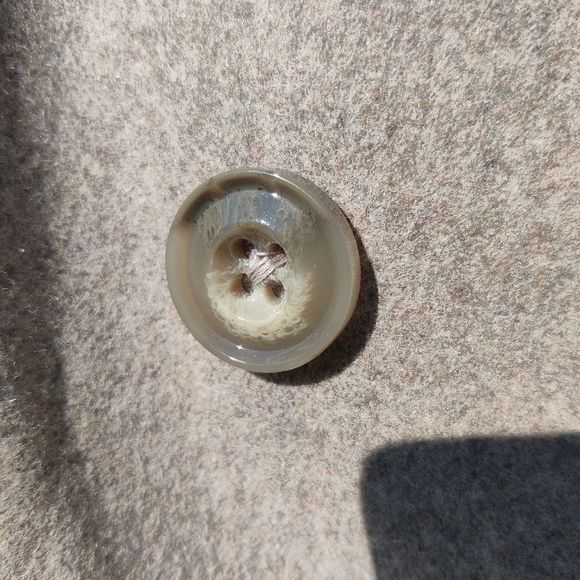 London Fog Wool Pea Coat Double Breast Notch Collar Sz L in Oatmeal Tan - Picture 10 of 15